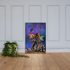 Greeting From The Moon Astronaut 24x36 Canvas Art