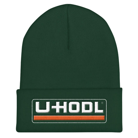 U -HODL (White)  - Cuffed Beanie