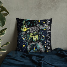Load image into Gallery viewer, Bitcoin Astronaut Lounge Pillow 18&quot; or 22&quot;