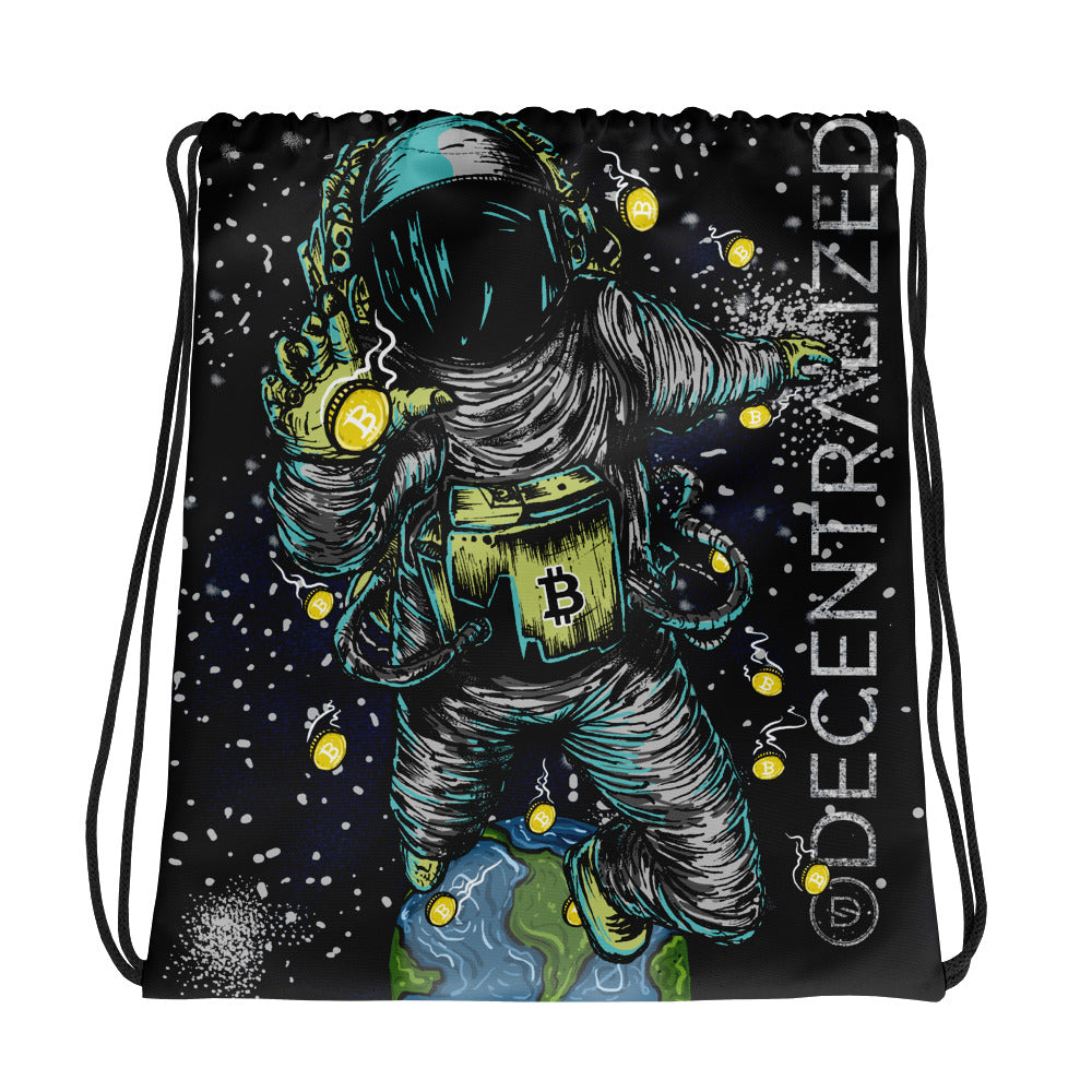 Decentralized Astronaut Drawstring bag