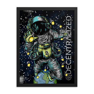 Decentralized Supply Custom Astronaut Art Wood-Framed Poster