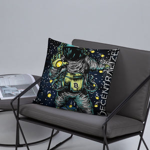 Bitcoin Astronaut Lounge Pillow 18" or 22"