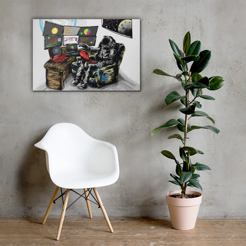 Decentralized Trader Astronaut 24x36 Canvas Art