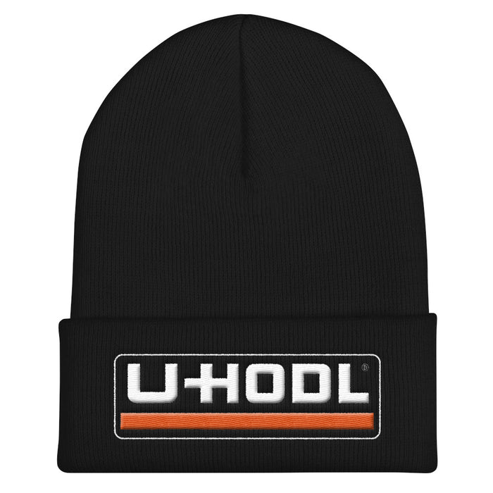 U -HODL (White)  - Cuffed Beanie