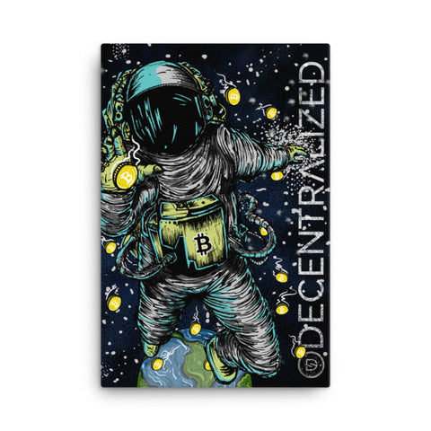 Decentralized Supply Custom Astronaut Art 24x36 Canvas